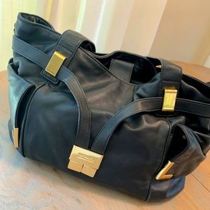Black leather Michael Kors handbag